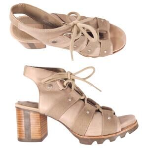 Sorel Addington Sandal Pebble/Silver Sage Sz 8